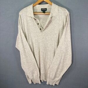 Cambridge Classics Mens Large Sweater Collared Button Long Sleeve Wool Blend‎